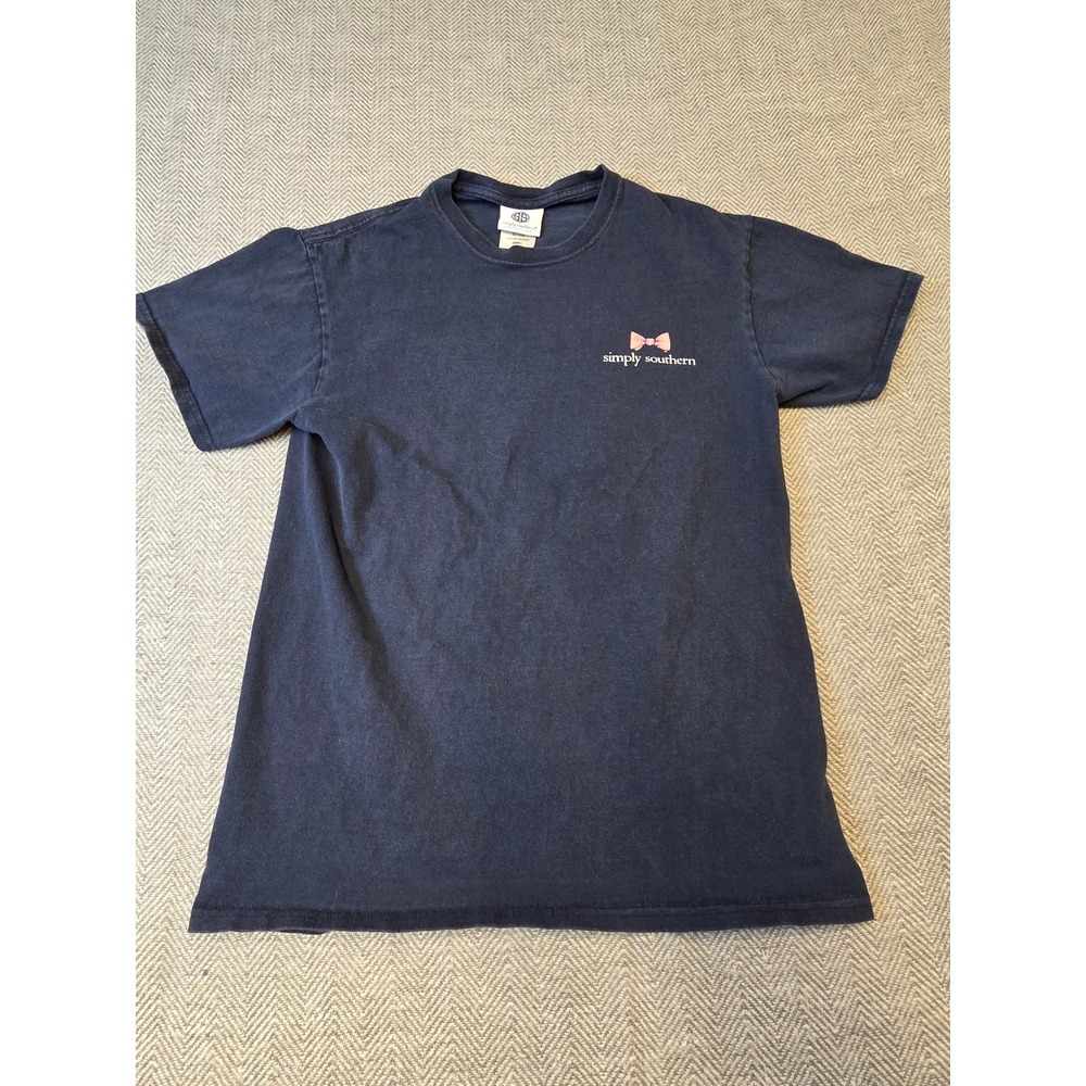 Simply Southern T-Shirt Mens Small Navy Blue Graphic Print Cotton Short Sleeve